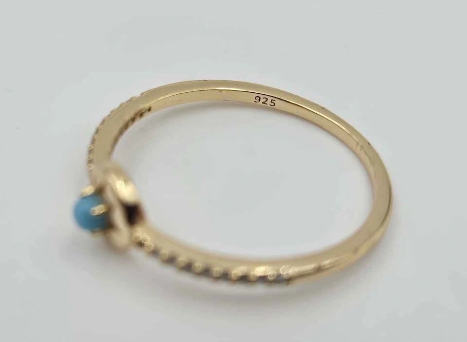 Gold-Toned Sterling Silver Turquoise Ring - photo 2