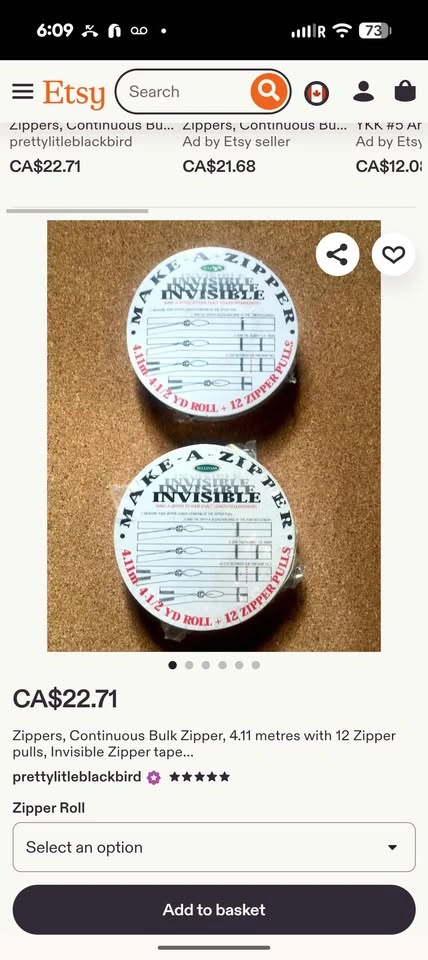 Invisible Zipper Roll, 4.5 Yards - photo 3