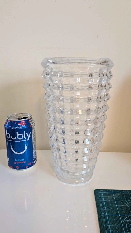 Textured Clear Glass Vase