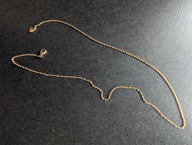 Gold Tone Rope Chain Necklace