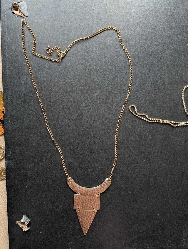 Hammered Geometric Statement Necklace