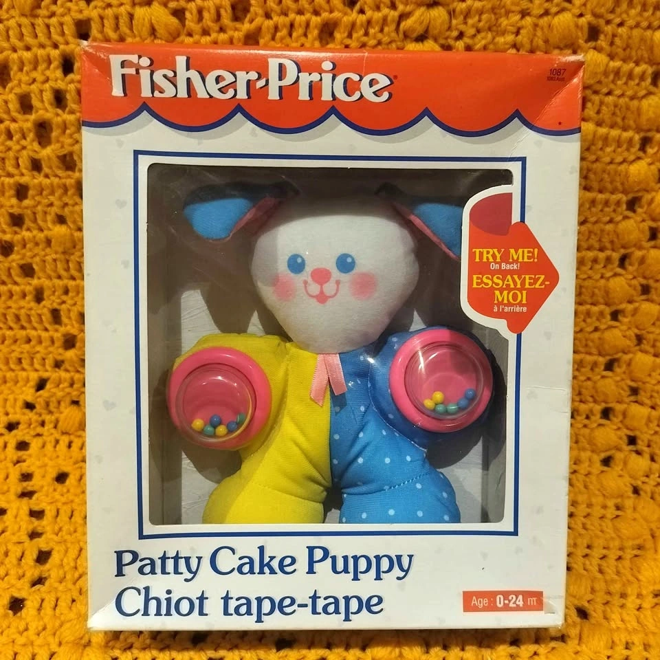 Vintage 90s Fisher-Price Patty Cake Puppy Toy - New in Box