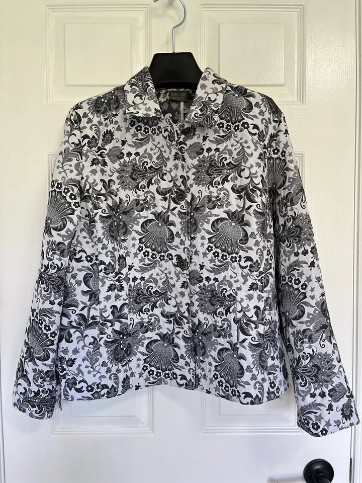 Black and White Floral Chico’s Jacket