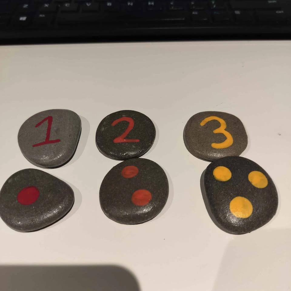 Hand Painted Number Matching Counting Rocks - Preschool Kinderga - photo 2