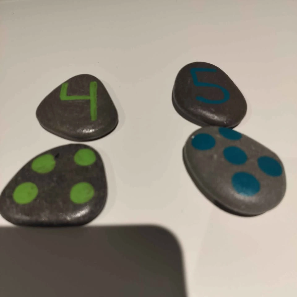 Hand Painted Number Matching Counting Rocks - Preschool Kinderga - photo 3