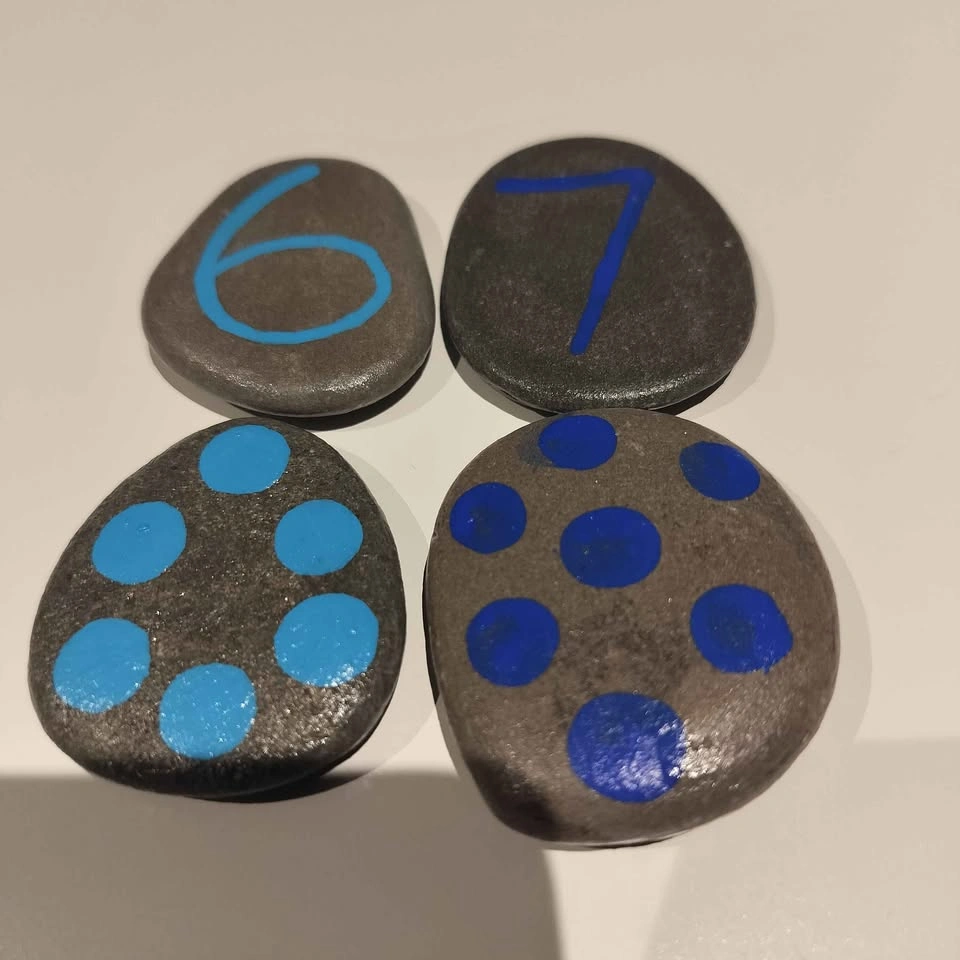 Hand Painted Number Matching Counting Rocks - Preschool Kinderga - photo 4