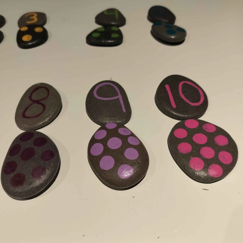 Hand Painted Number Matching Counting Rocks - Preschool Kinderga - photo 5