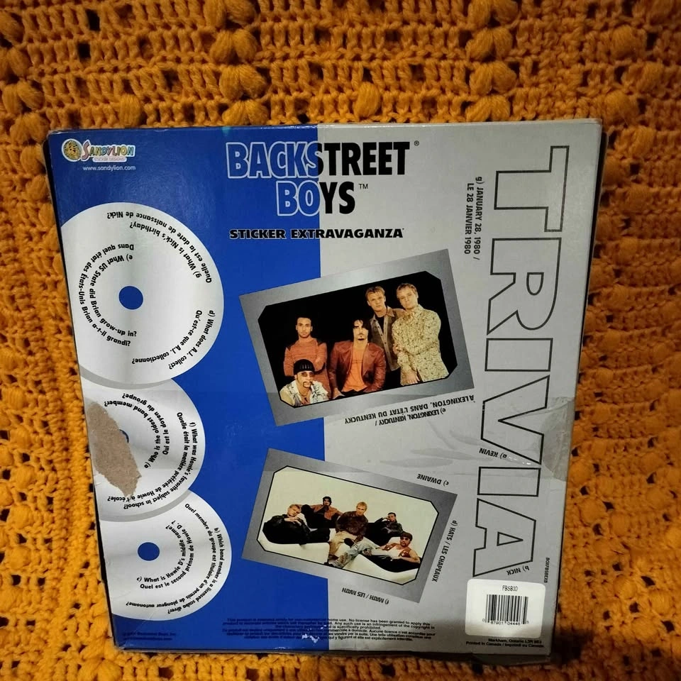 Vintage 2001 SandyLion Backstreet Boys Sticker Set - Sealed - photo 2