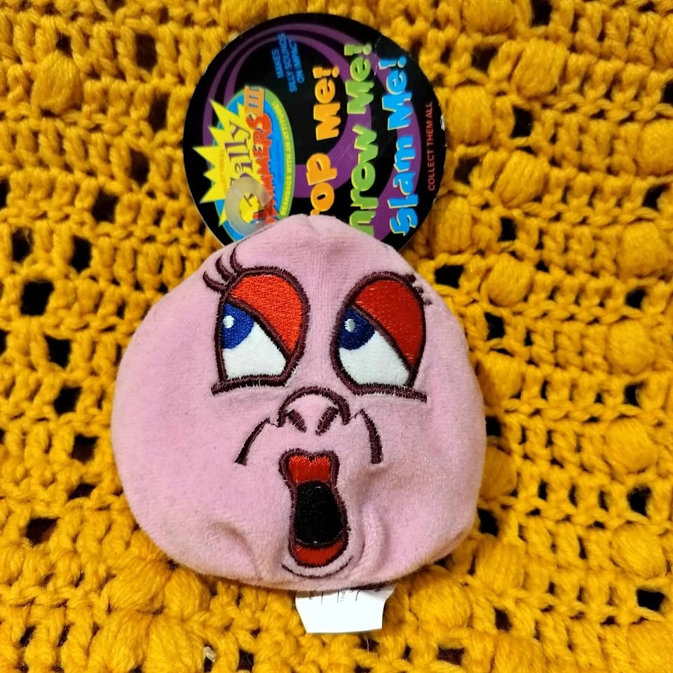 Vintage 90s Silly Slammers Pinky Talking Beanbag Plush - Works