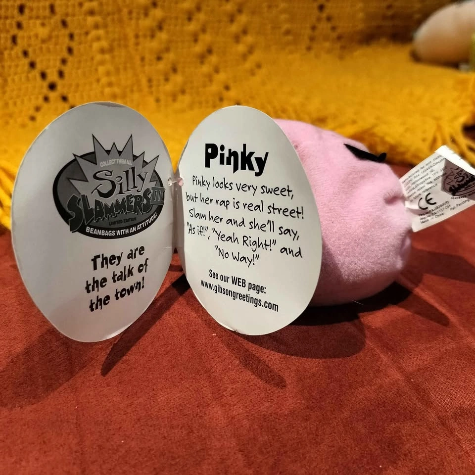 Vintage 90s Silly Slammers Pinky Talking Beanbag Plush - Works - photo 2