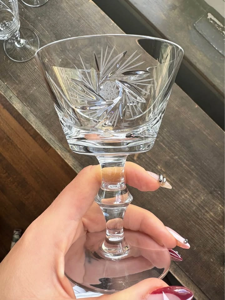 Vintage Hand-Cut Crystal Champagne Coupes / Cocktail Glasses - photo 3