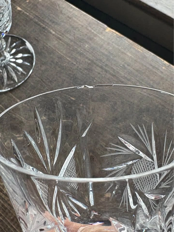 Set of Vintage Bohemian Pinwheel Crystal Cordial / Port Glass - photo 5