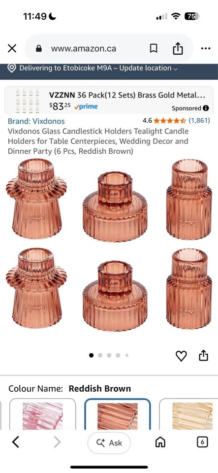 Set of 12 Glass Candlestick Holders - photo 3
