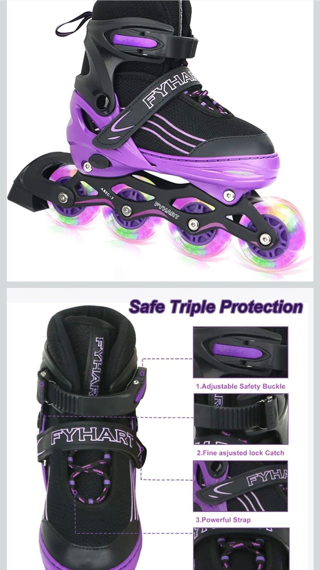 Kids roller blades skates, adjustable size - photo 4