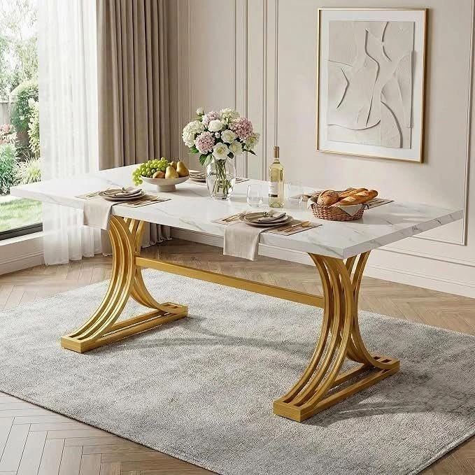63 Inch Modern Dining Table for 6