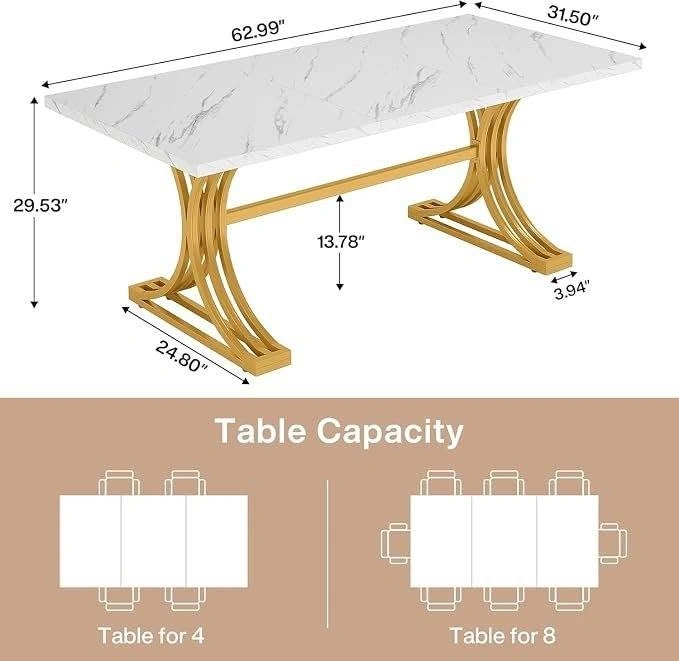 63 Inch Modern Dining Table for 6 - photo 2