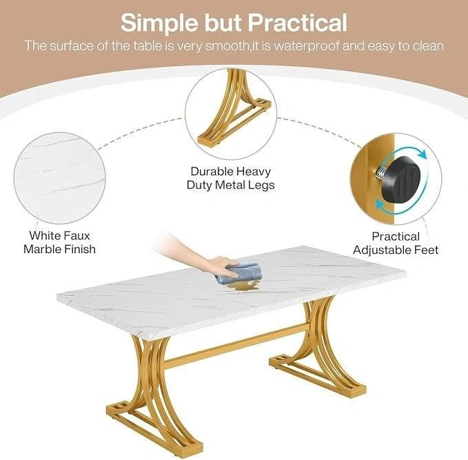 63 Inch Modern Dining Table for 6 - photo 3