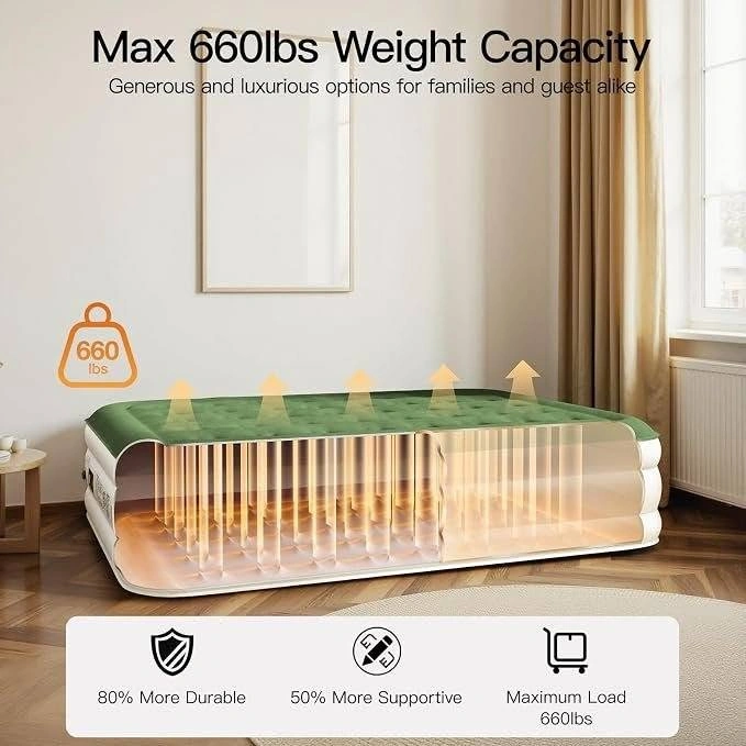 ZEARNA Queen Air Mattress 80 × 60 × 8 in – Inflatable Guest Bed - photo 2