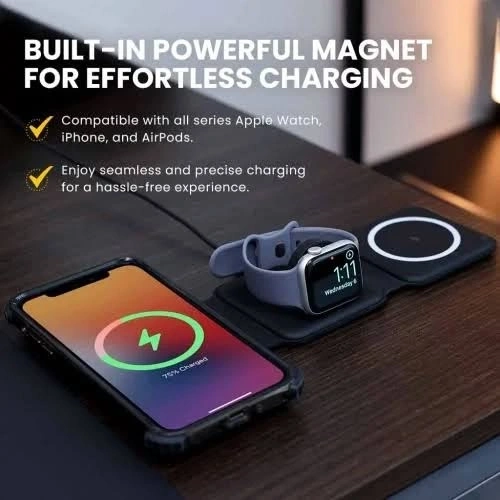3-in-1 Magnetic Charging Station – Wireless Multi-Device Charger - photo 2