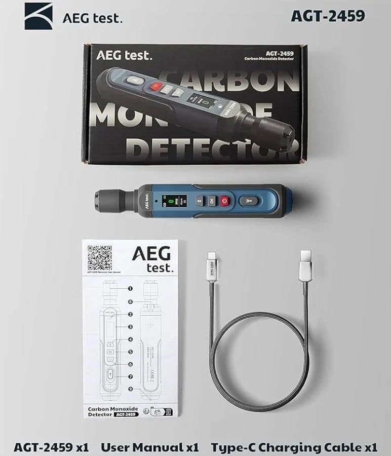 AEGTEST Portable Carbon Monoxide Detector (AGT-2459) – Rechargea - photo 2