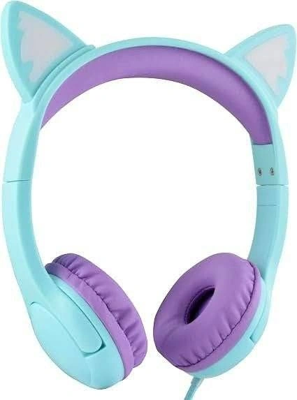 OLYRE Kids Glowing Cat Ear Headphones – Volume Limited Safesound