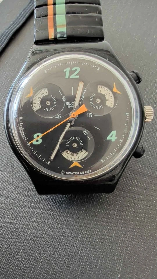 VTG 1998 Swatch Swiss Watch - CD Player SCB120 Chronograph - photo 3