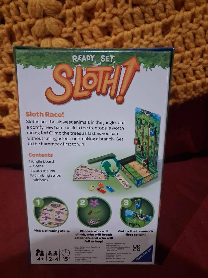 Ravensburger Ready Set Sloth Board Game - New and Sealed - photo 2
