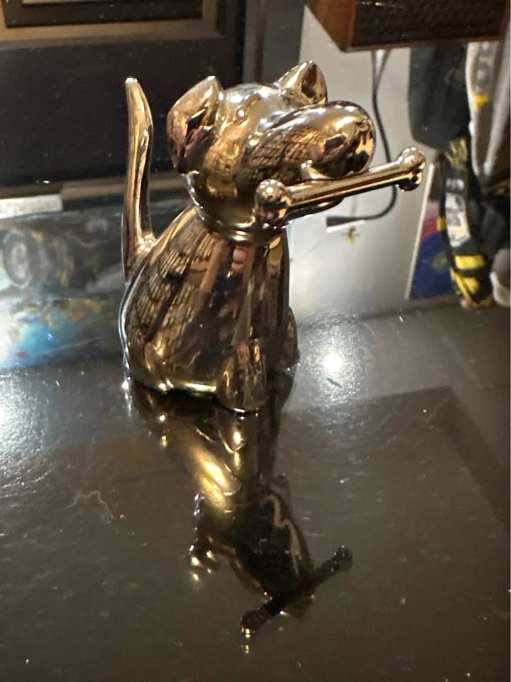 UMBRA 2.5” High Silver Chrome Dog Figurine / Ring Holder