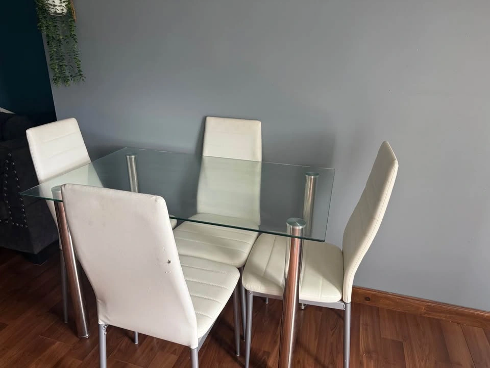 Glass Dining Table with 4 Chairs - photo 3