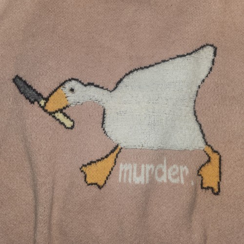 Aelfric Eden Oversized Pink Duck Murder Crewneck Sweater - photo 3