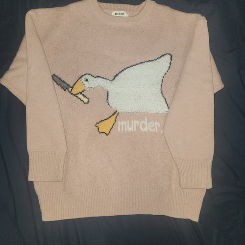 Aelfric Eden Oversized Pink Duck Murder Crewneck Sweater - photo 4