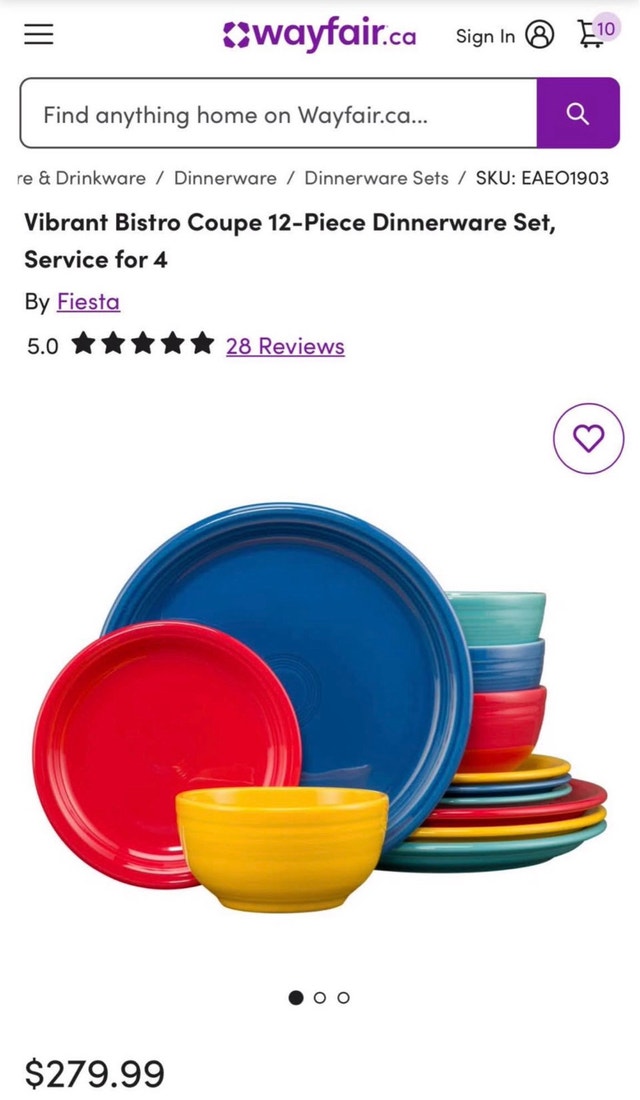 Fiesta Vibrant Bistro Coupe 12-Piece Dinnerware Set