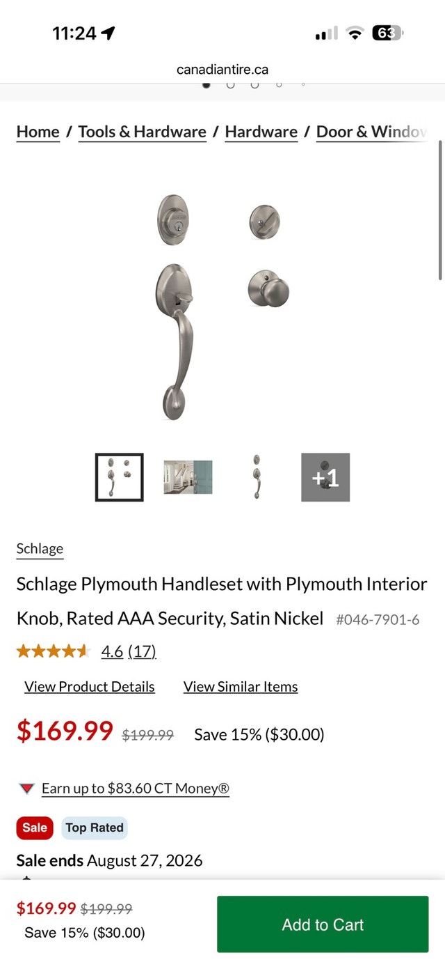 Schlage Plymouth Handleset