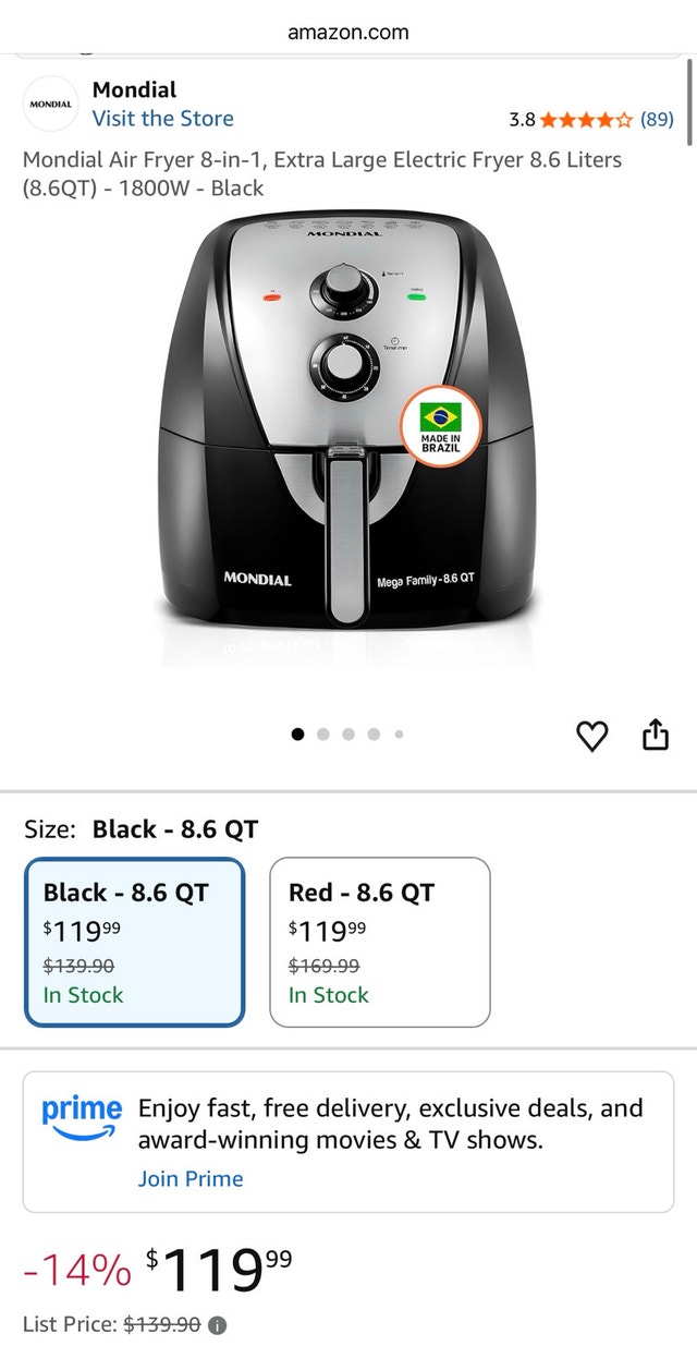 Mondial Mega Family Air Fryer 8.6 QT - photo 4