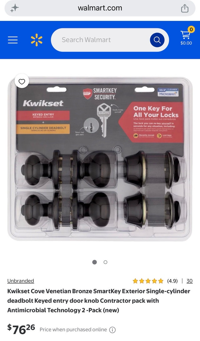 Kwikset Cove SmartKey Exterior Entry Knob and Deadbolt - photo 3