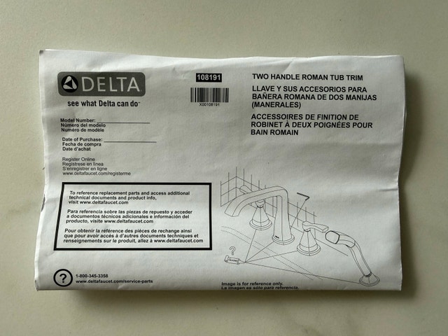 Delta T4759-CZ Roman Tub Trim - photo 4