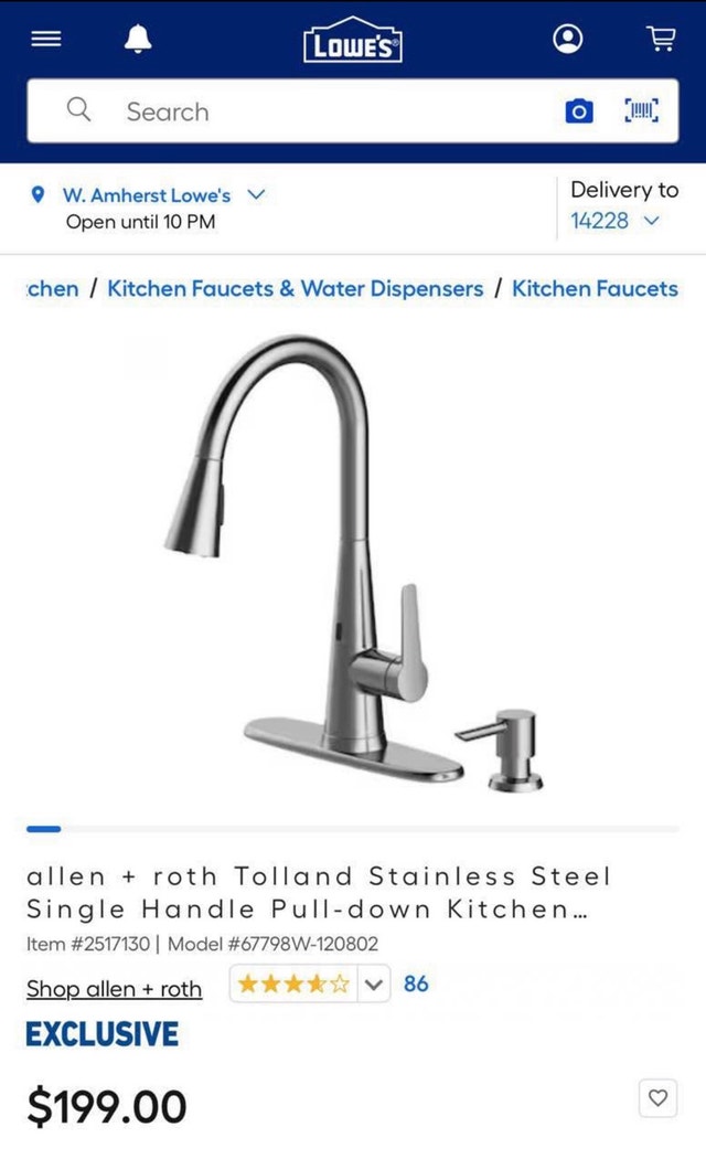 allen + roth Tolland Pull-down Kitchen Faucet