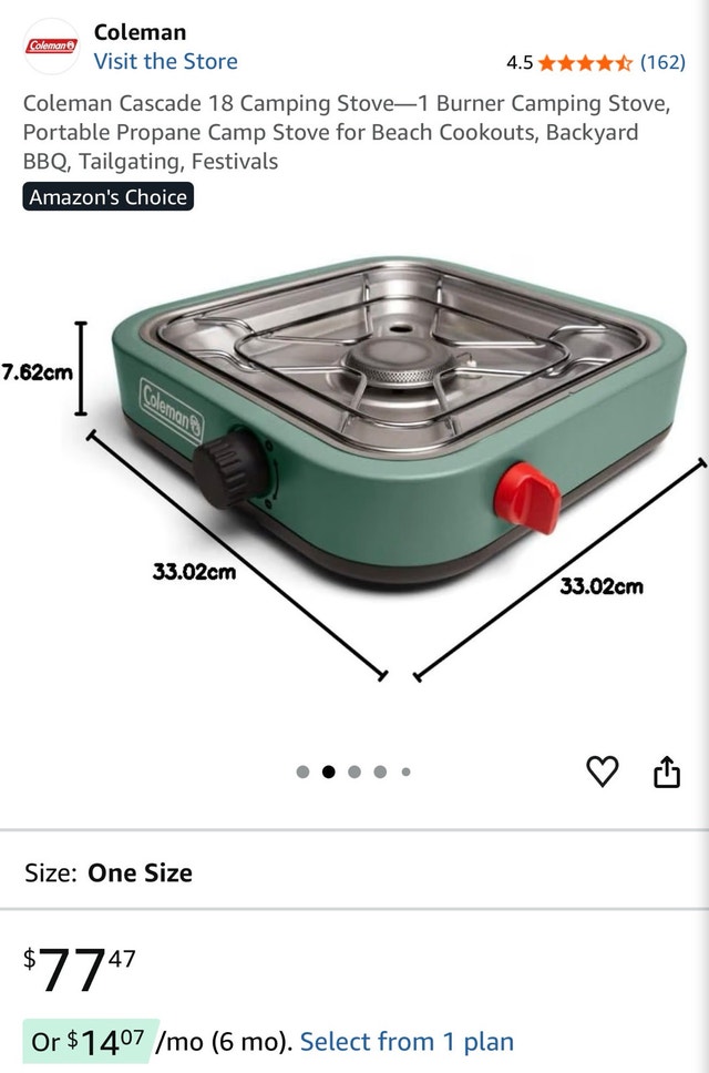 Coleman Cascade 18 Camping Stove