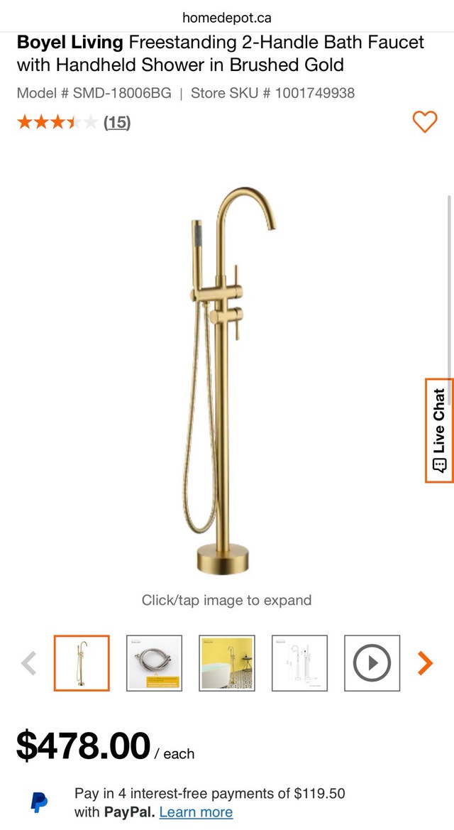 Boyel Living Freestanding 2-Handle Bath Faucet