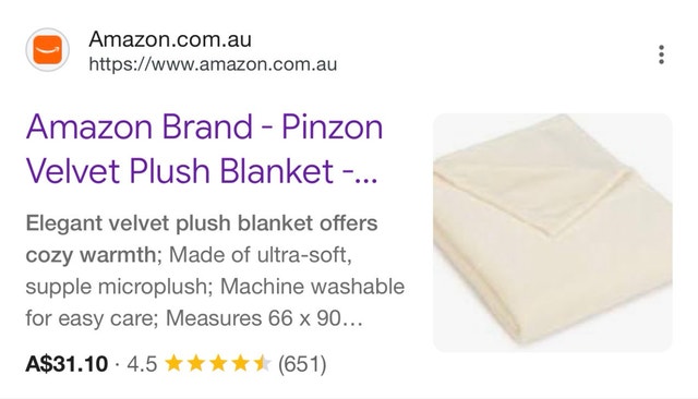 Amazon Basics Velvet Plush Blanket