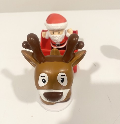 Fisher Price Little People Christmas Lot Santa Reindeer Sleigh - photo 2