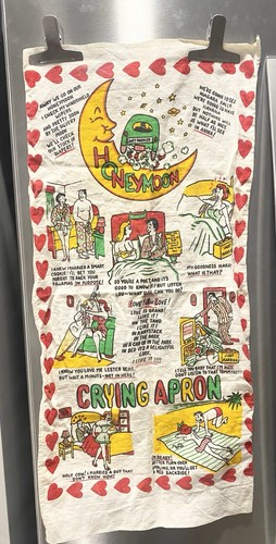Vintage 1966 Honeymoon Crying Apron Tea Towel Novelty