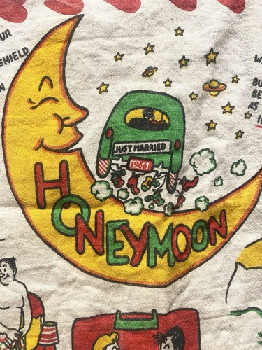 Vintage 1966 Honeymoon Crying Apron Tea Towel Novelty - photo 2