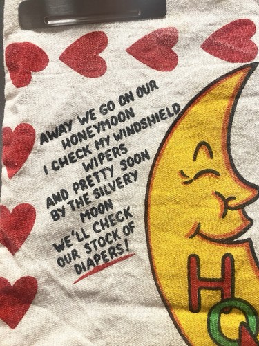 Vintage 1966 Honeymoon Crying Apron Tea Towel Novelty - photo 3