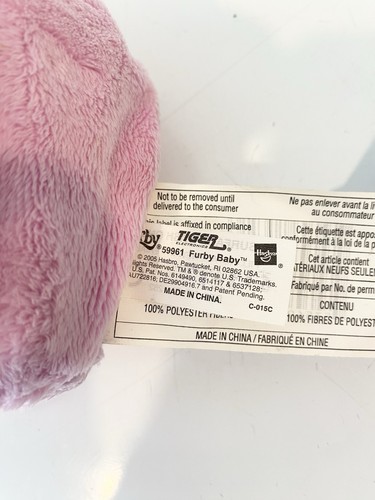 2005 Furby Baby Pink Fur Green Eyes Hasbro Vintage Rare - photo 4