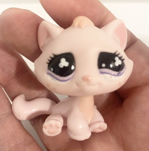 Littlest Pet Shop #606 Pink Bon Bon Cat Purple Eyes LPS Vintage - photo 2