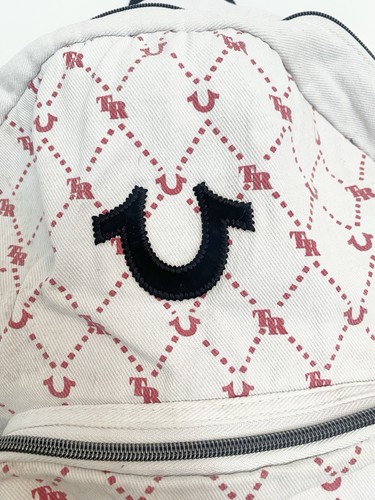 True Religion Backpack White Red Monogram Horseshoe Logo - photo 2