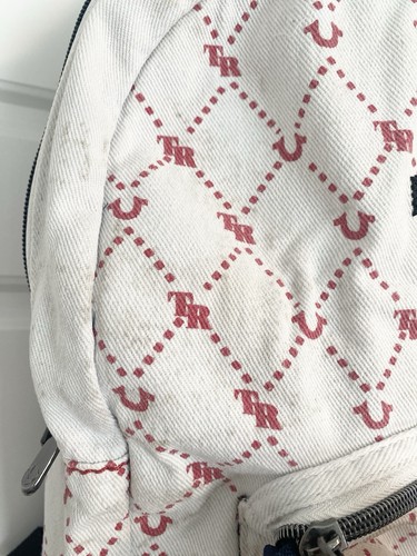 True Religion Backpack White Red Monogram Horseshoe Logo - photo 3