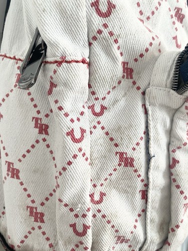 True Religion Backpack White Red Monogram Horseshoe Logo - photo 5