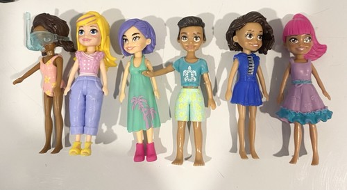 Polly Pocket Doll Lot 6 Figures Large Clothing Accessories - photo 2